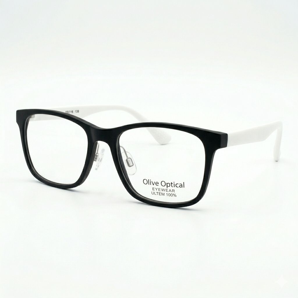 Armazón Oftálmico Olive Optical ultem-028 Negro/Blanco