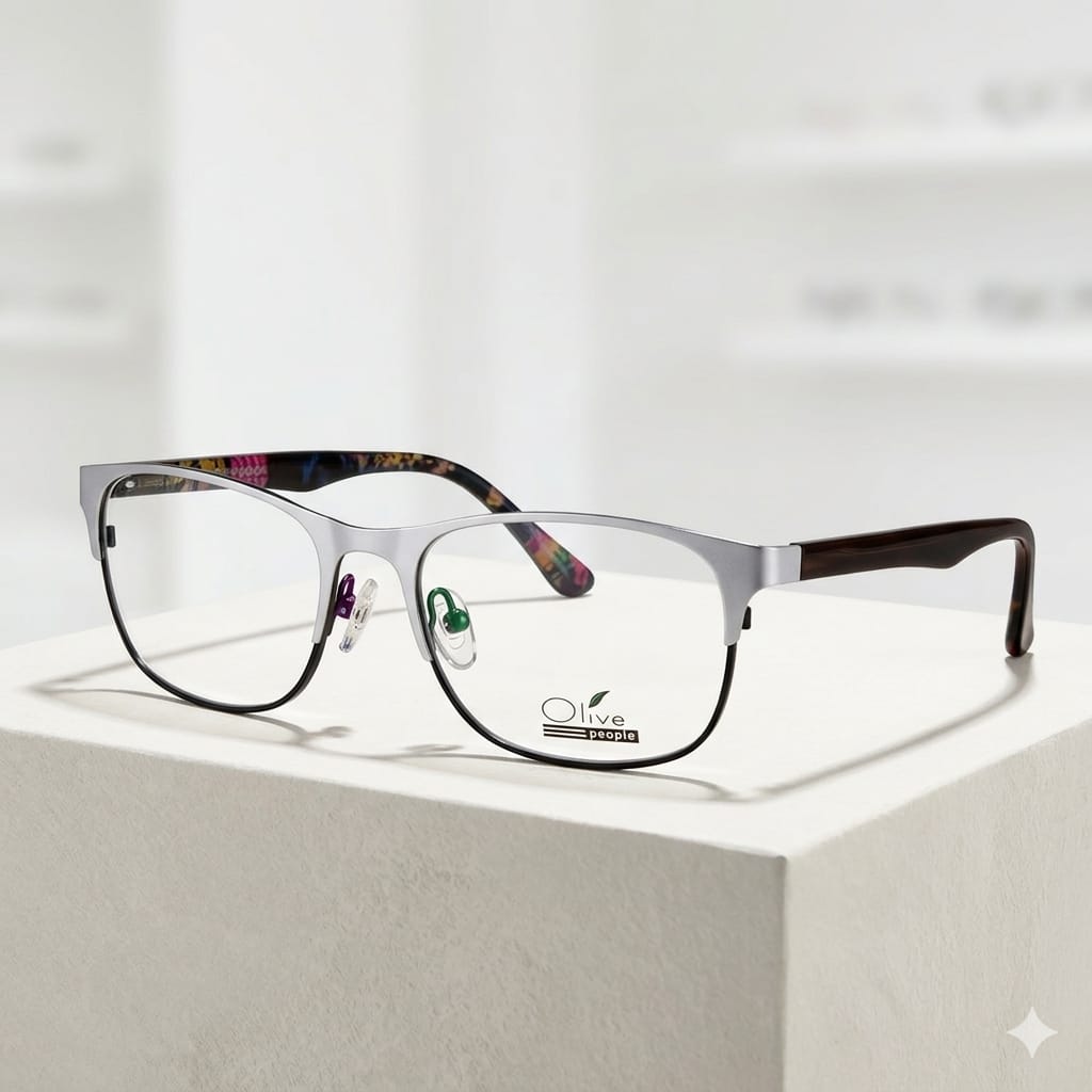 Armazón Oftálmico Olive People Light-1058M Blanco-Negro-Café-Estampado